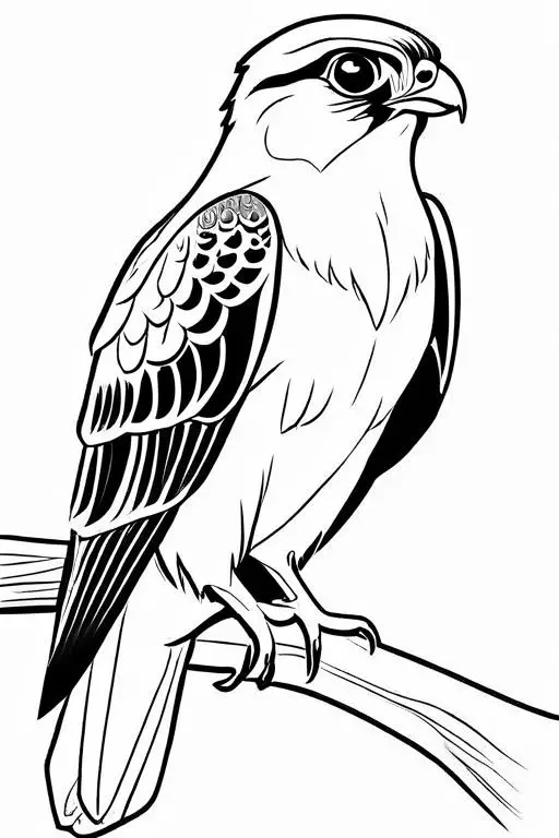 Falcon Coloring Page 1 for Kids