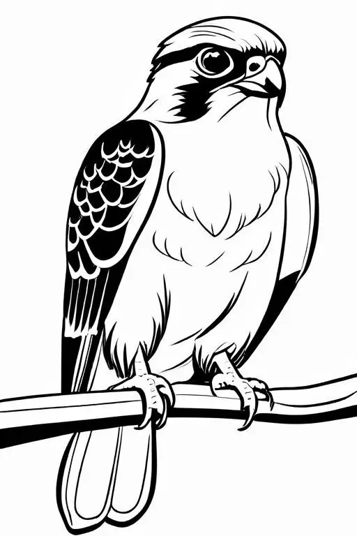 Falcon Coloring Page 2 for Kids