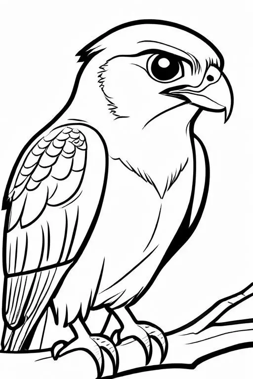 Falcon Coloring Page 4 for Kids