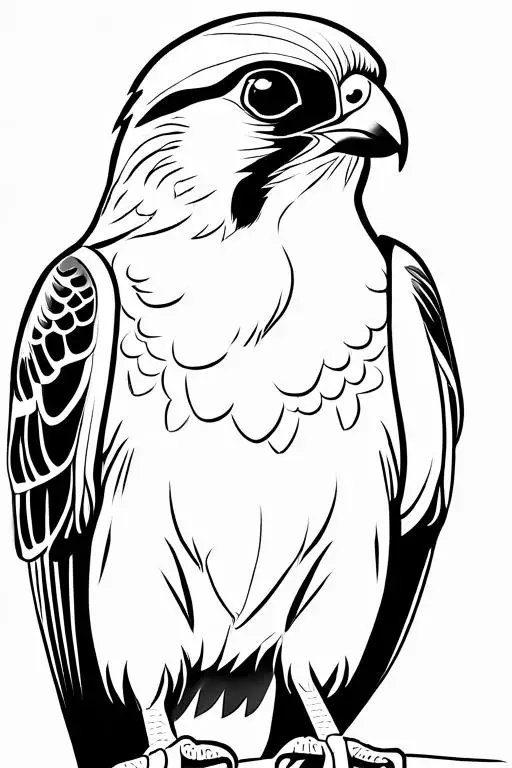 Falcon Coloring Page 6 for Kids