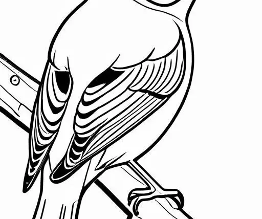 Finch Coloring Page 1 for Kids