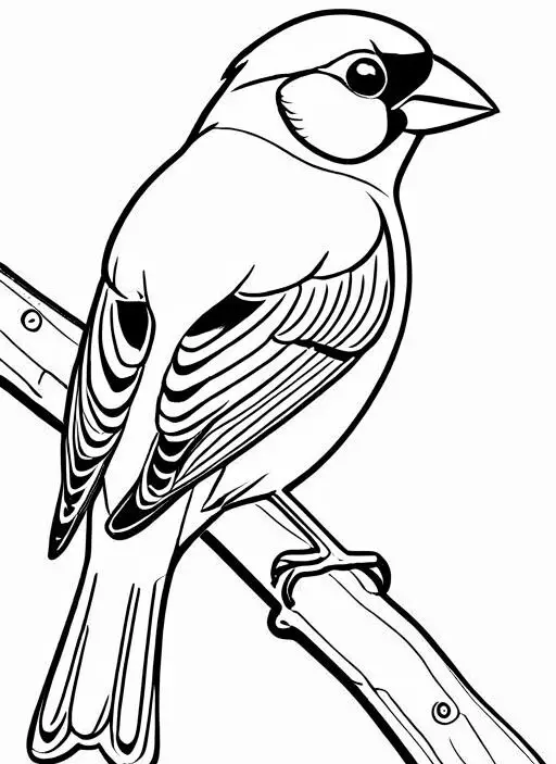 Finch Coloring Page 1 for Kids