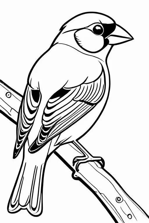 Finch Coloring Page 1 for Kids