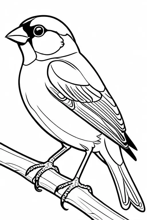 Finch Coloring Page 10 for Kids