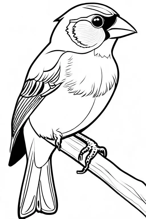 Finch Coloring Page 11 for Kids