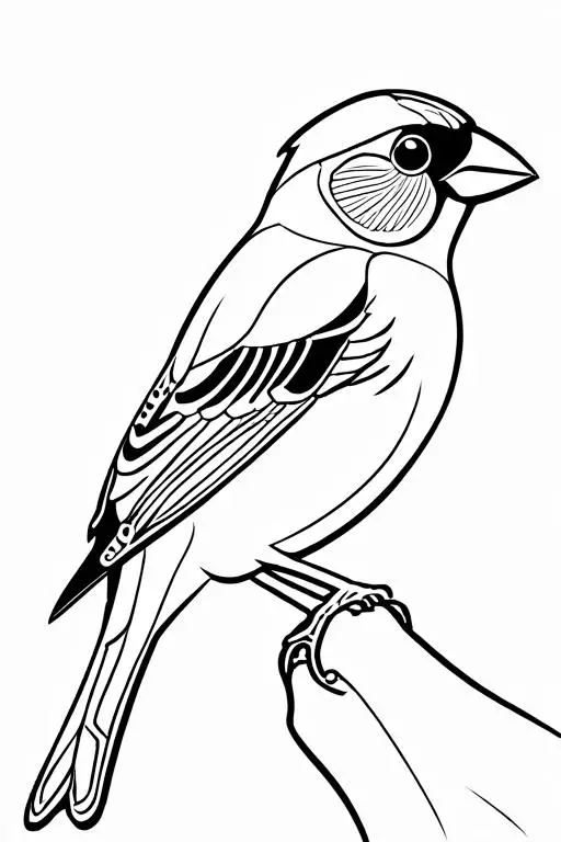 Finch Coloring Page 12 for Kids