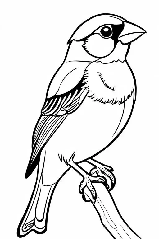 Finch Coloring Page 15 for Kids