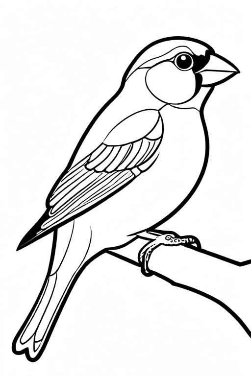 Finch Coloring Page 16 for Kids