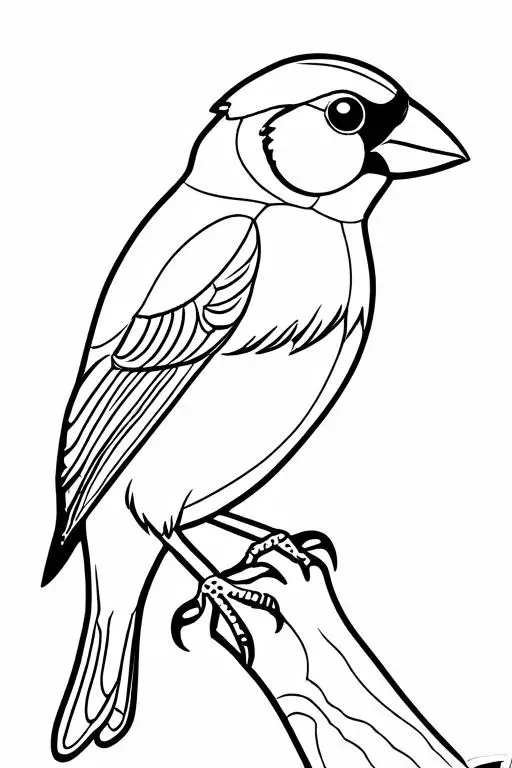 Finch Coloring Page 17 for Kids