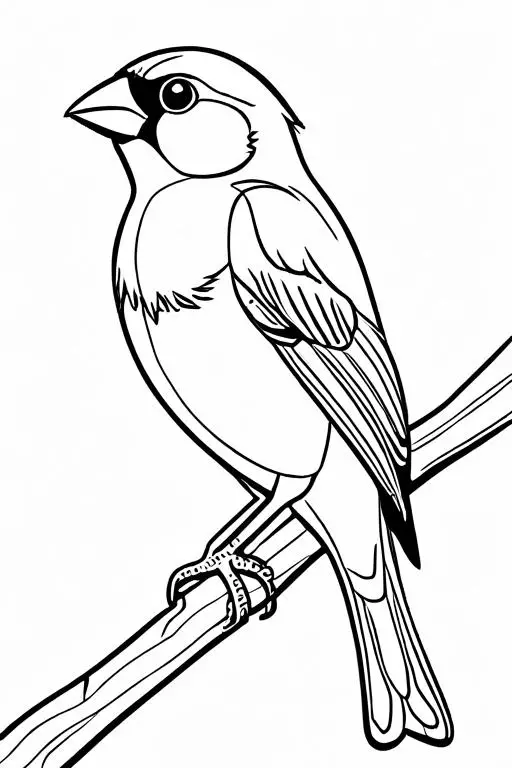 Finch Coloring Page 18 for Kids