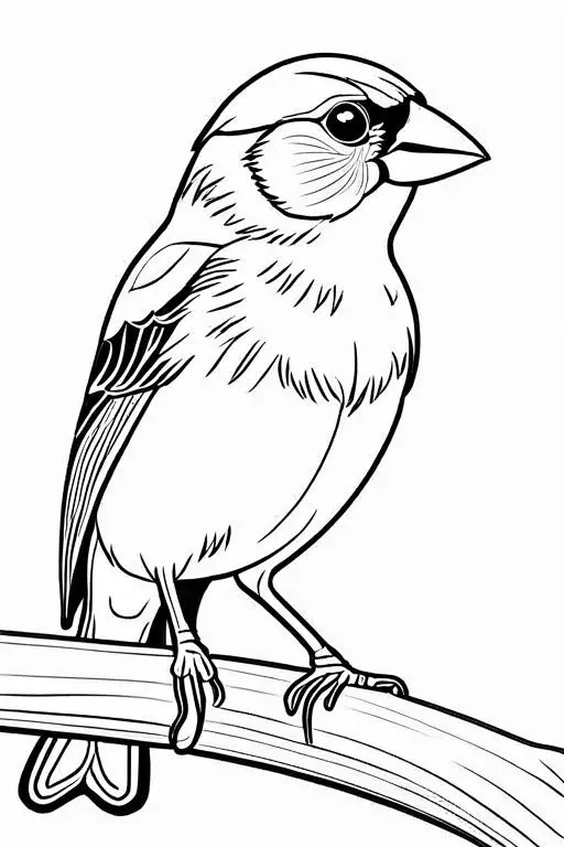 Finch Coloring Page 3 for Kids