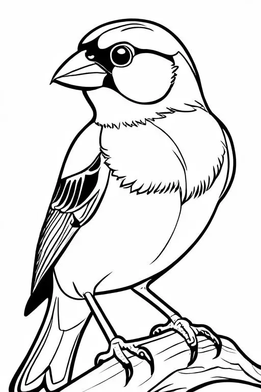 Finch Coloring Page 4 for Kids