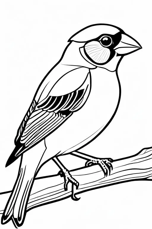 Finch Coloring Page 5 for Kids