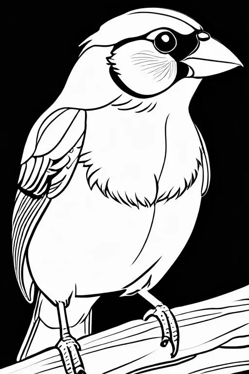 Finch Coloring Page 6 for Kids