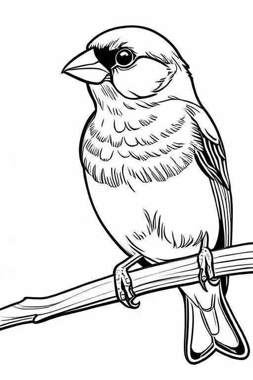 Finch Coloring Page 7 for Kids