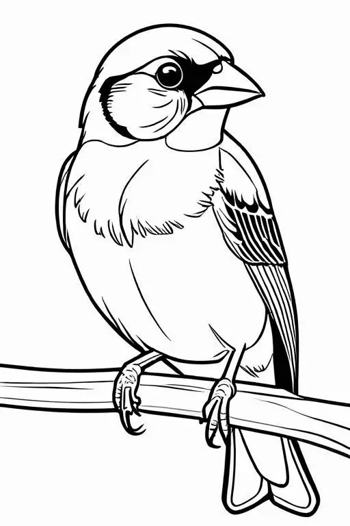 Finch Coloring Page 8 for Kids