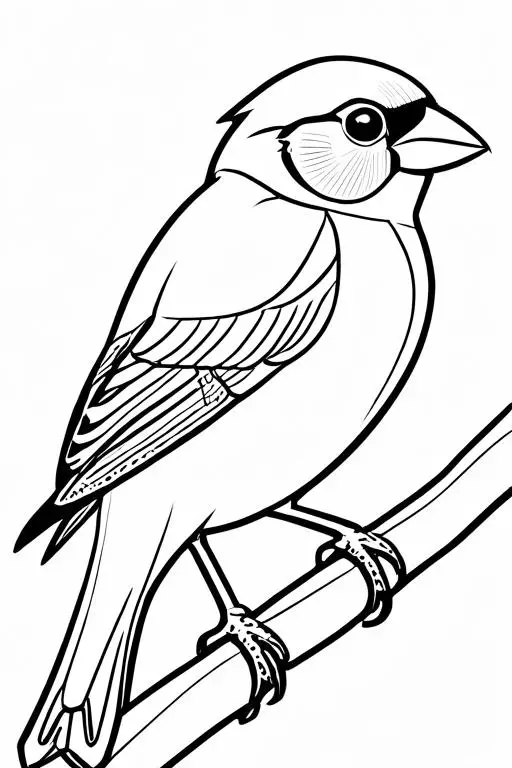 Finch Coloring Page 9 for Kids