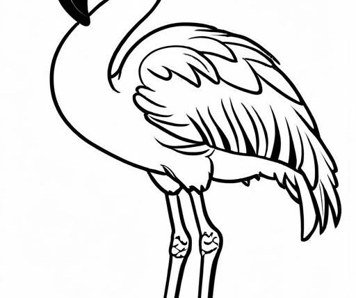 Flamingo Coloring Page 1 for Kids