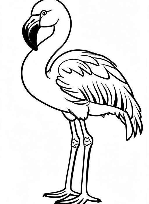 Flamingo Coloring Page 1 for Kids