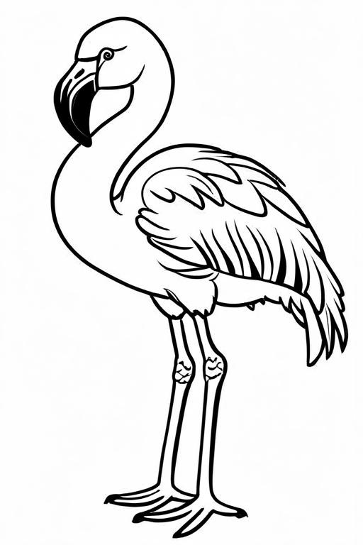 Flamingo Coloring Page 1 for Kids