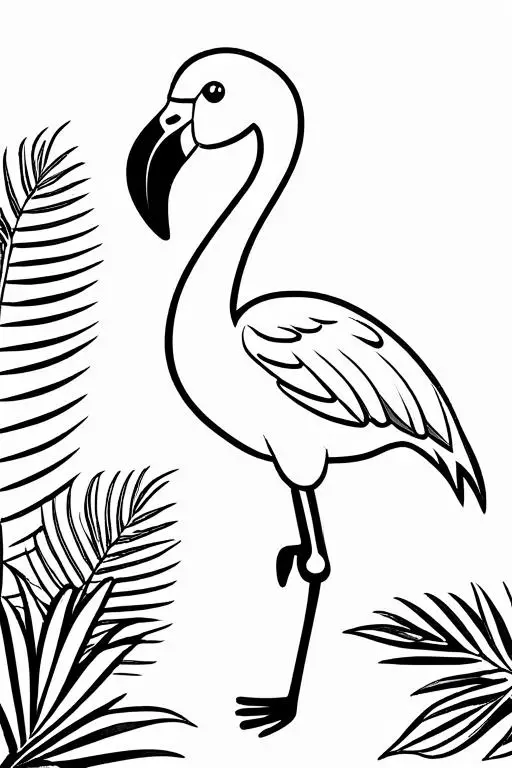 Flamingo Coloring Page 1 for Kids