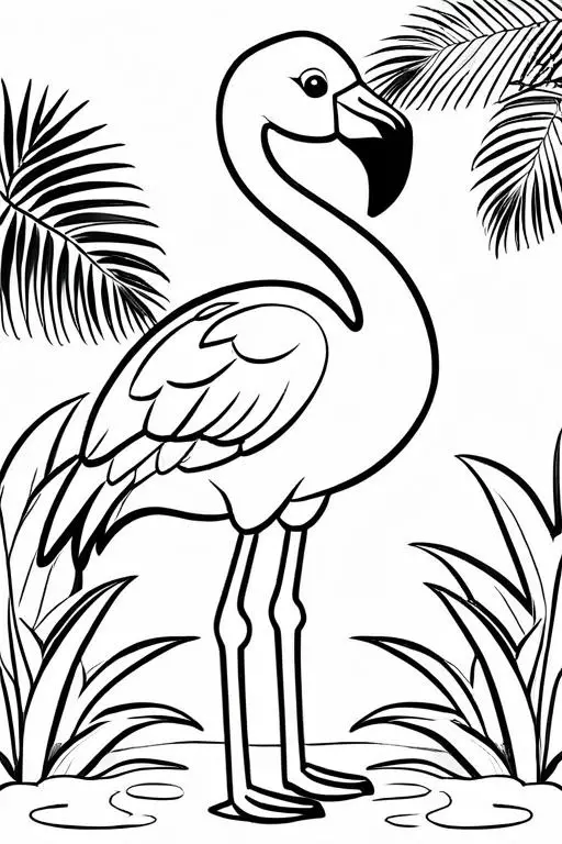 Flamingo Coloring Page 10 for Kids