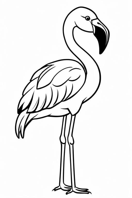 Flamingo Coloring Page 2 for Kids