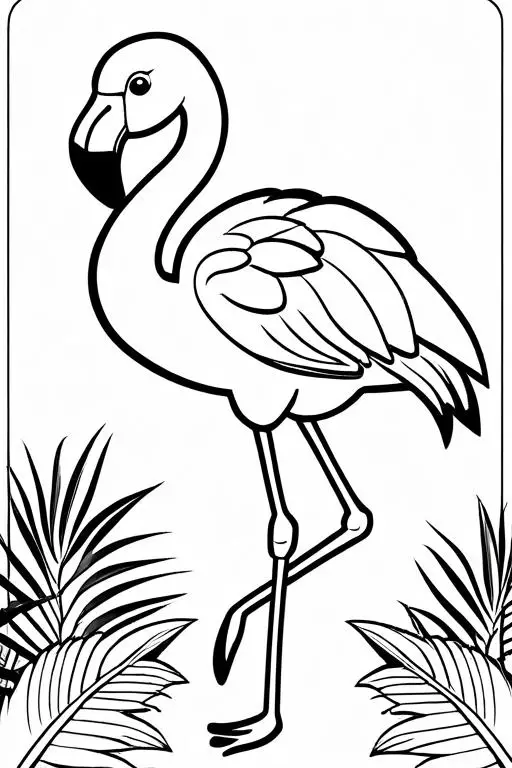 Flamingo Coloring Page 3 for Kids