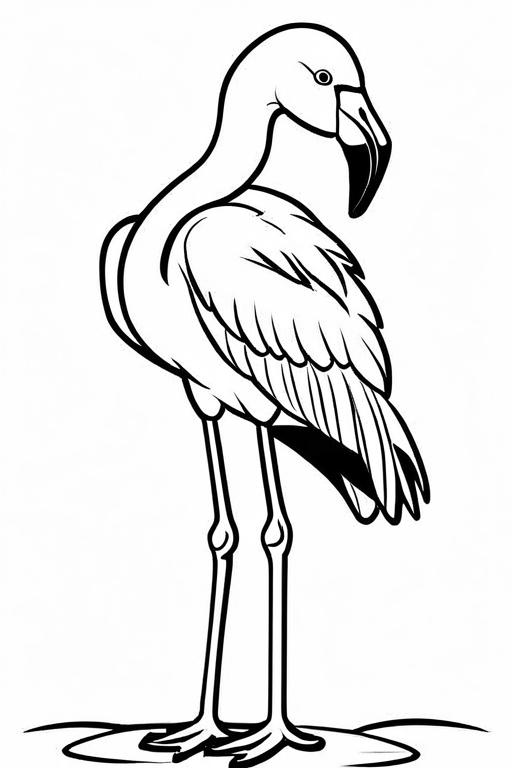 Flamingo Coloring Page 4 for Kids