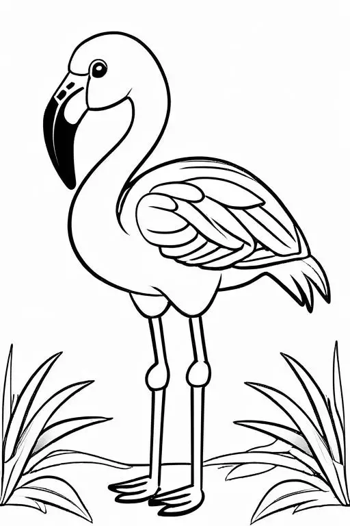 Flamingo Coloring Page 4 for Kids