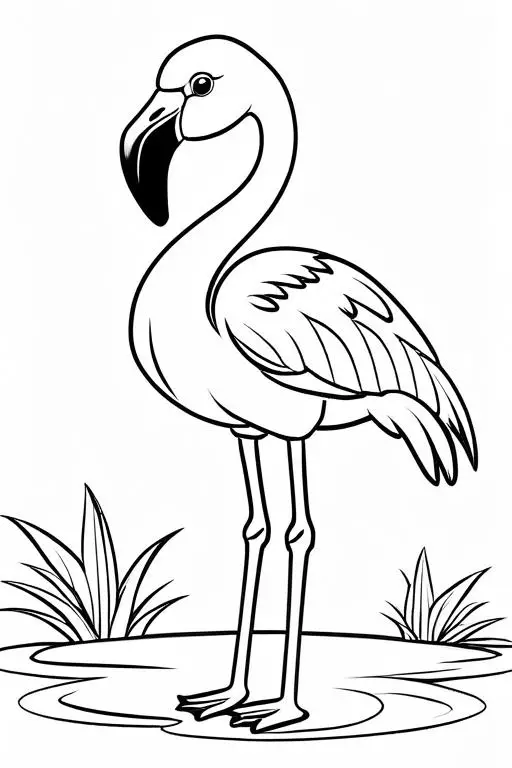 Flamingo Coloring Page 5 for Kids