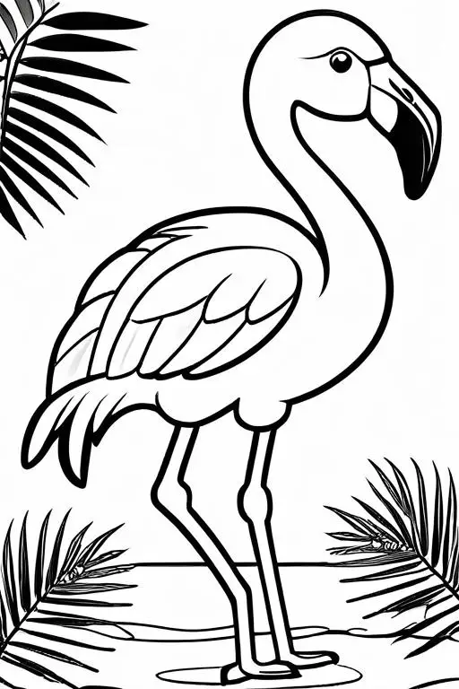 Flamingo Coloring Page 5 for Kids