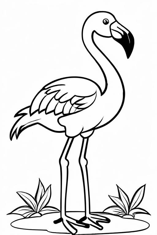 Flamingo Coloring Page 7 for Kids