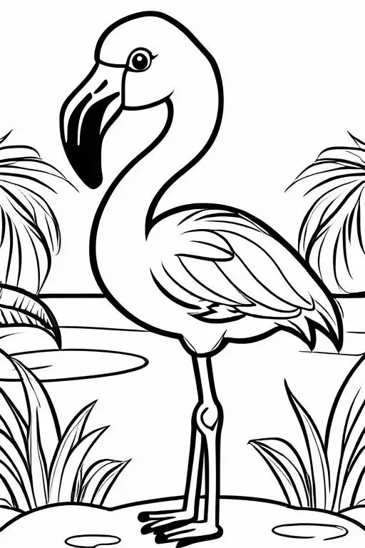 Flamingo Coloring Page 9 for Kids