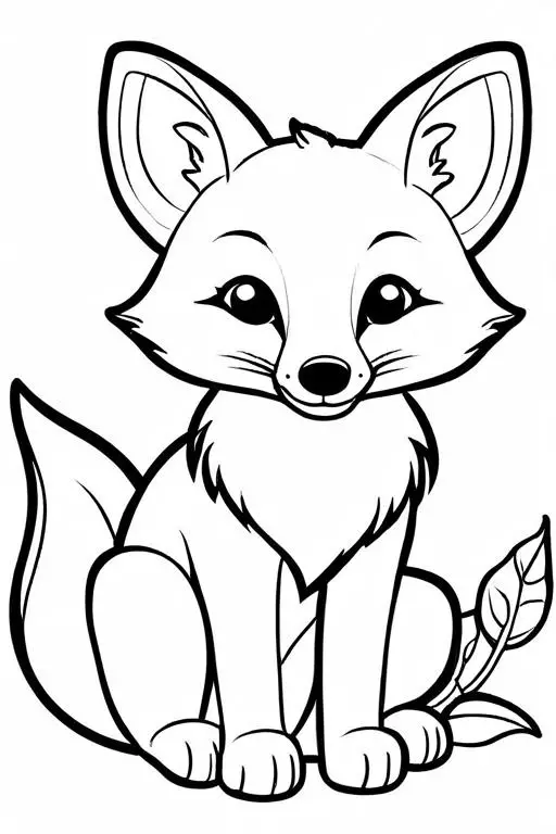 Fox Coloring Page 1 for Kids