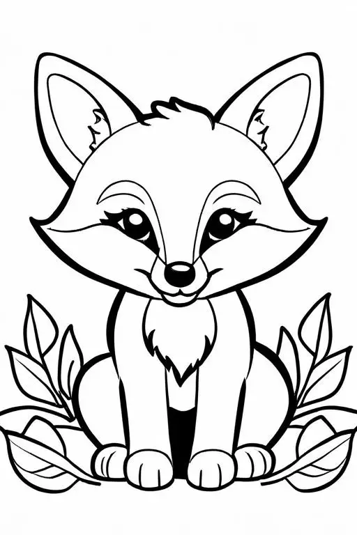 Fox Coloring Page 10 for Kids