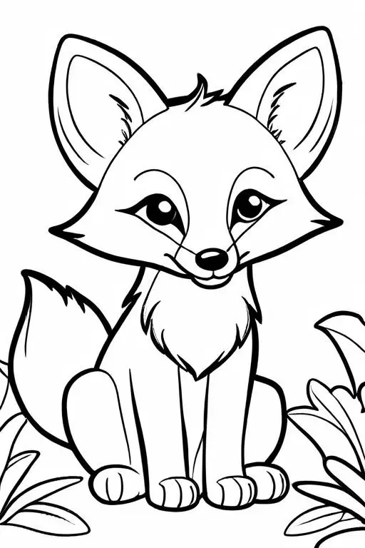 Fox Coloring Page 2 for Kids