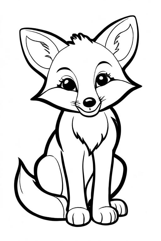 Fox Coloring Page 3 for Kids