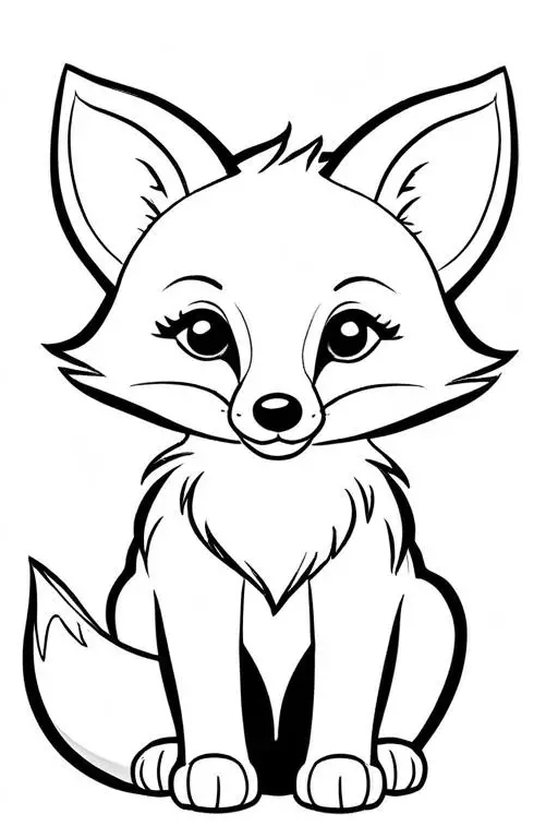 Fox Coloring Page 4 for Kids