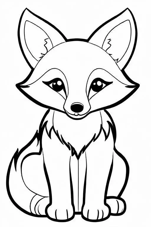 Fox Coloring Page 5 for Kids