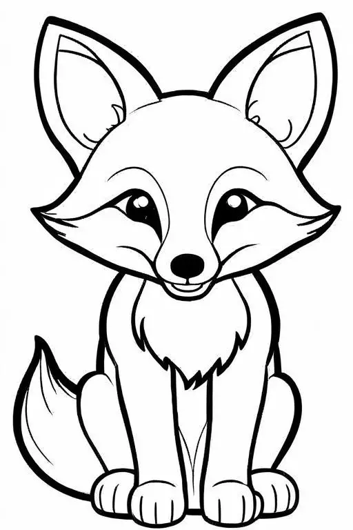 Fox Coloring Page 6 for Kids