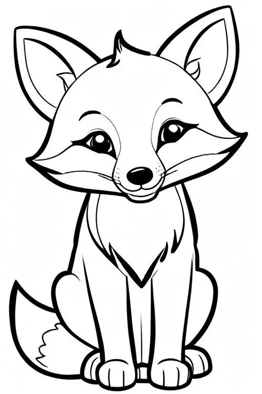 Fox Coloring Page 7 for Kids