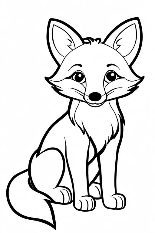 Fox Coloring Page 9 for Kids