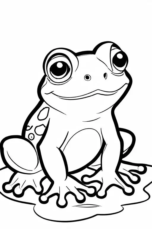 Frog Coloring Page 1 for Kids