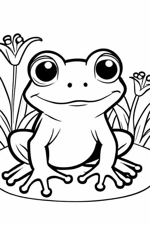 Frog Coloring Page 10 for Kids