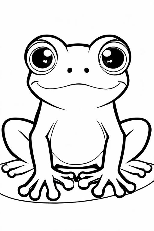 Frog Coloring Page 4 for Kids