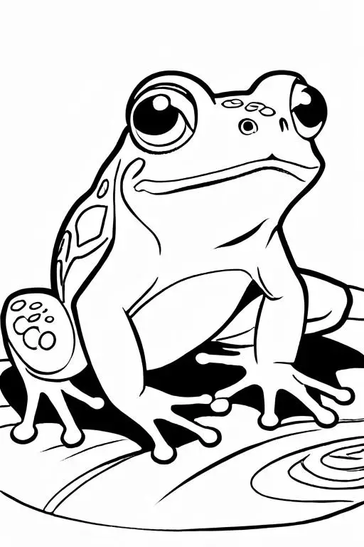 Frog Coloring Page 6 for Kids