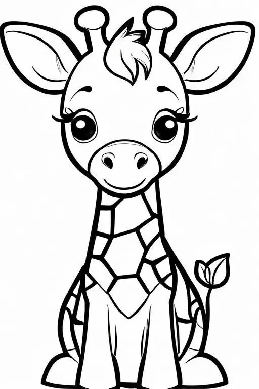 Giraffe Coloring Page 3 for Kids