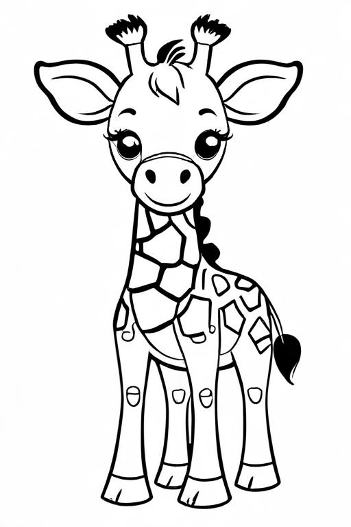 Giraffe Coloring Page 6 for Kids