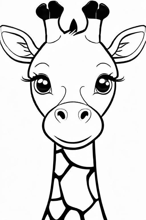 Giraffe Coloring Page 8 for Kids